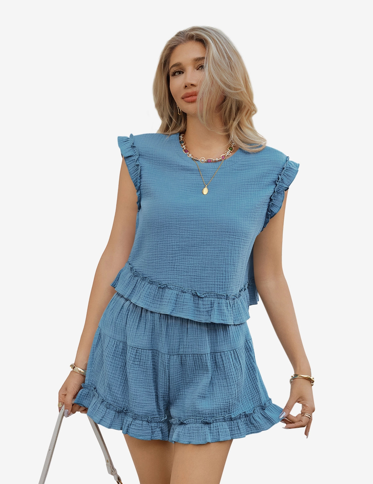 Womens Blue Pajamas Lounge Sets