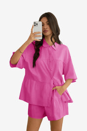 Womens Bright Pink 2 Piece Outfits 1