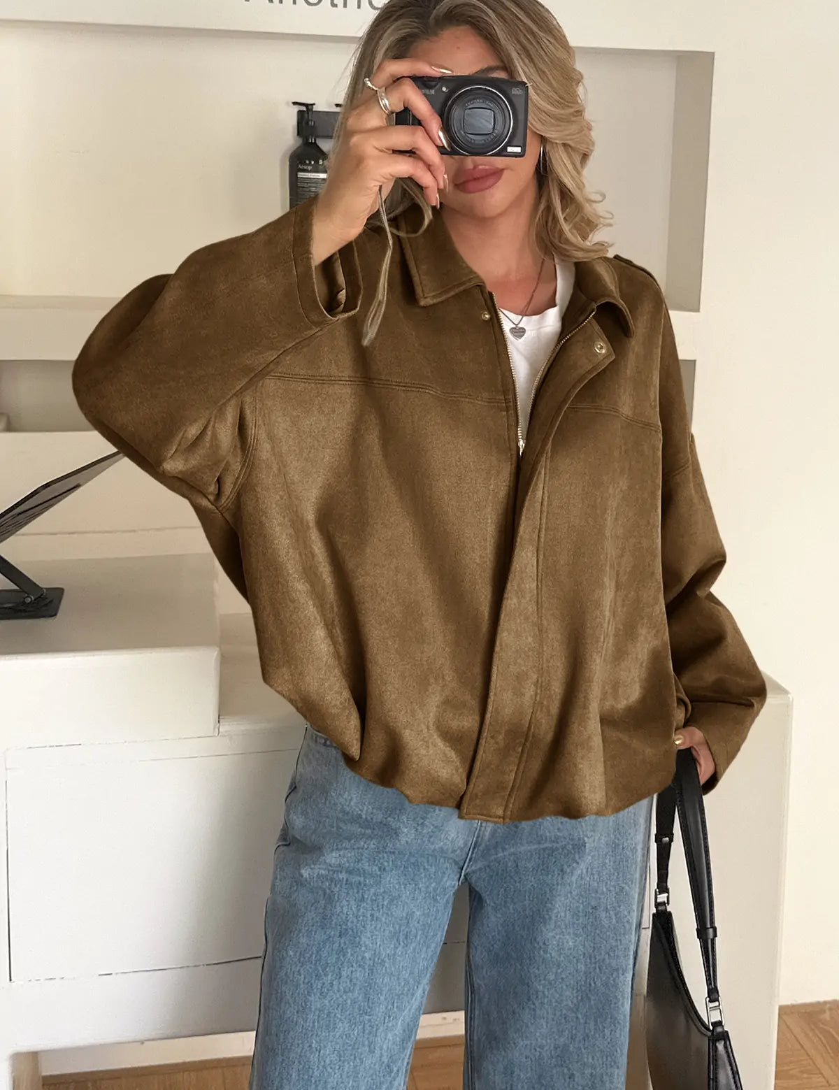 Womens Brown Bomber Jackets 1