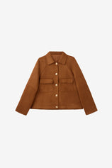 Womens Brown Faux Suede Leather Jacket | CicyBell