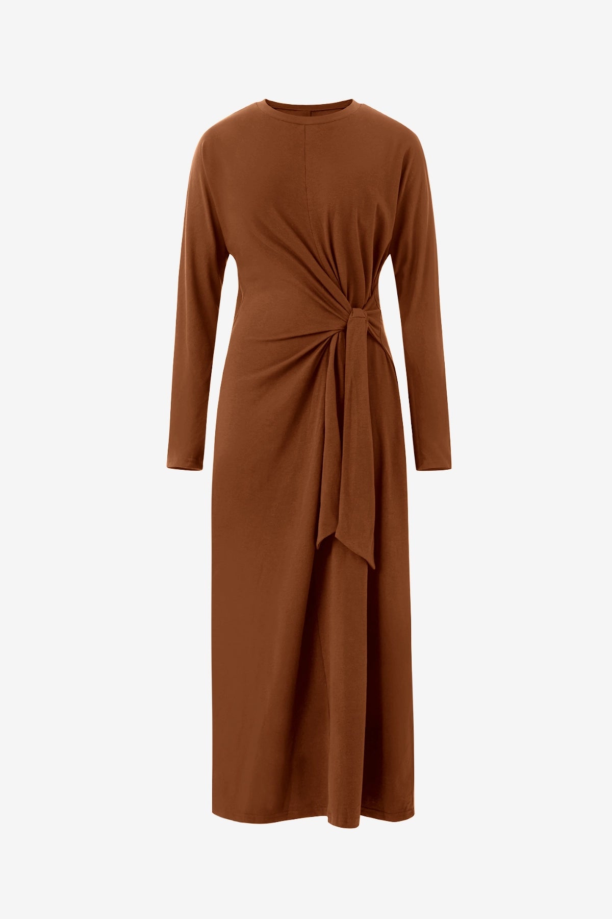 Womens Brown Long Sleeve Maxi Dress | CicyBell