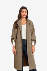 Womens Brown Long Pea Coats 1