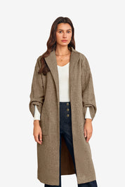 Womens Brown Long Pea Coats 1