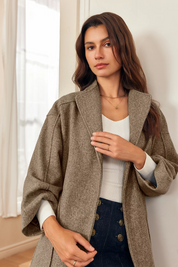 Womens Brown Long Pea Coats 2