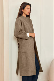 Womens Brown Long Pea Coats | CicyBell