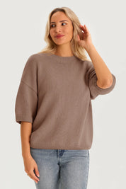 Womens Brown Half Sleeve Sweaters 2