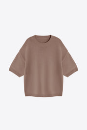 Womens Brown Half Sleeve Sweaters | CicyBell