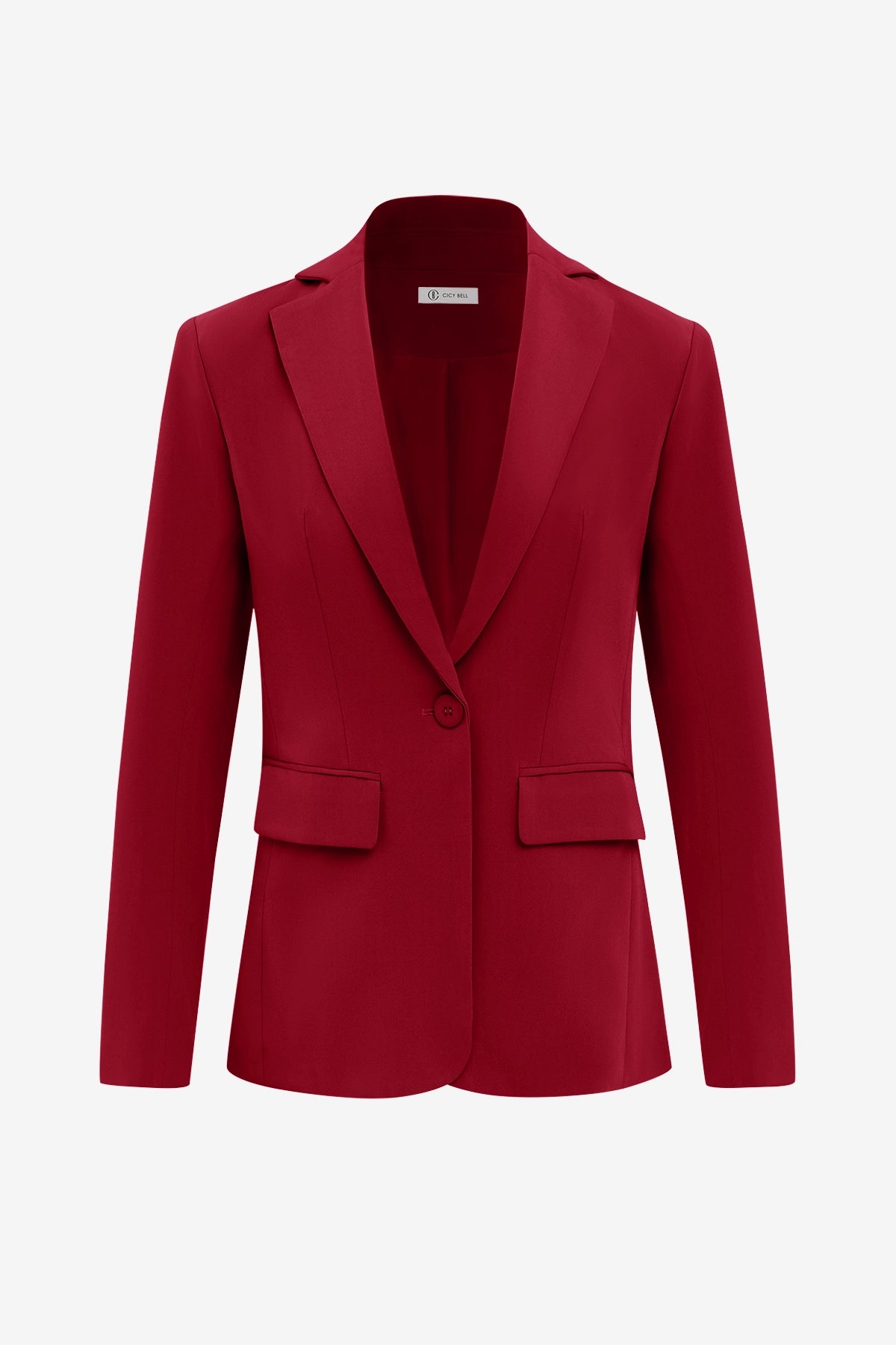Cicy Bell Womens Burgundy Casual Work Blazers