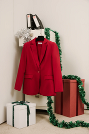 Cicy Bell Womens Burgundy Casual Work Blazers