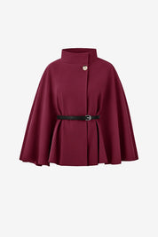 Womens Burgundy Batwing Sleeve Coats | CicyBell