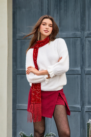 Womens Burgundy Corduroy Mini Skirt 1