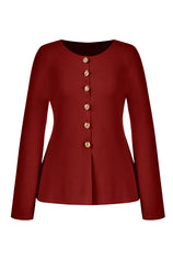 Cicy Bell Womens Burgundy Button Up Cardigan Sweaters