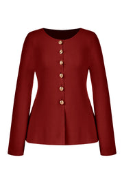 Cicy Bell Womens Burgundy Button Up Cardigan Sweaters