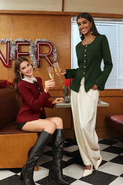 Womens Burgundy Button Up Cardigan Sweaters 3