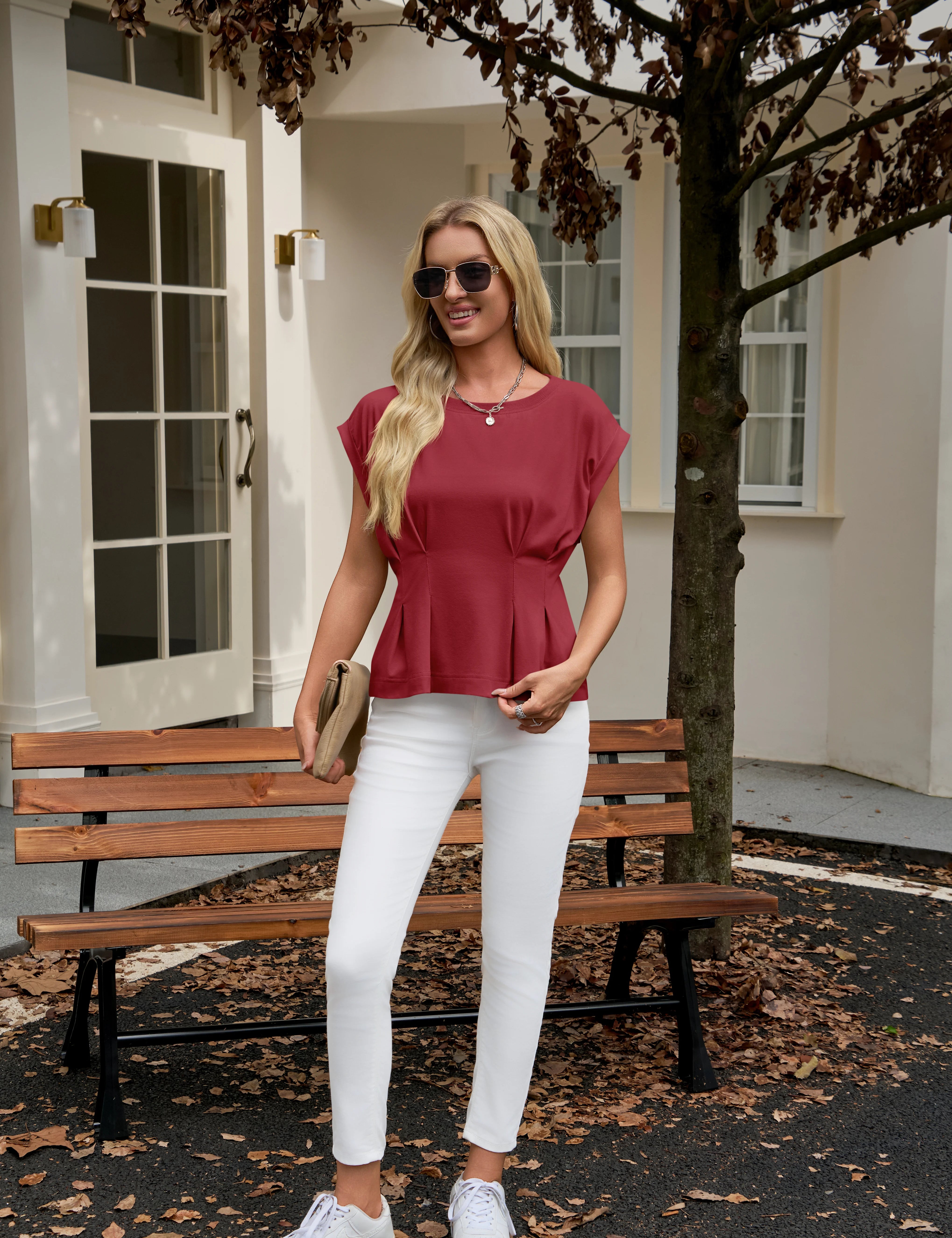 Womens Burgundy Cap Sleeve Tank Tops 2