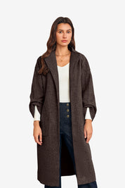 Womens Coffee Long Pea Coats 1