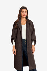 Womens Coffee Long Pea Coats | CicyBell
