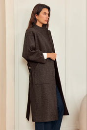 Womens Coffee Long Pea Coats | CicyBell