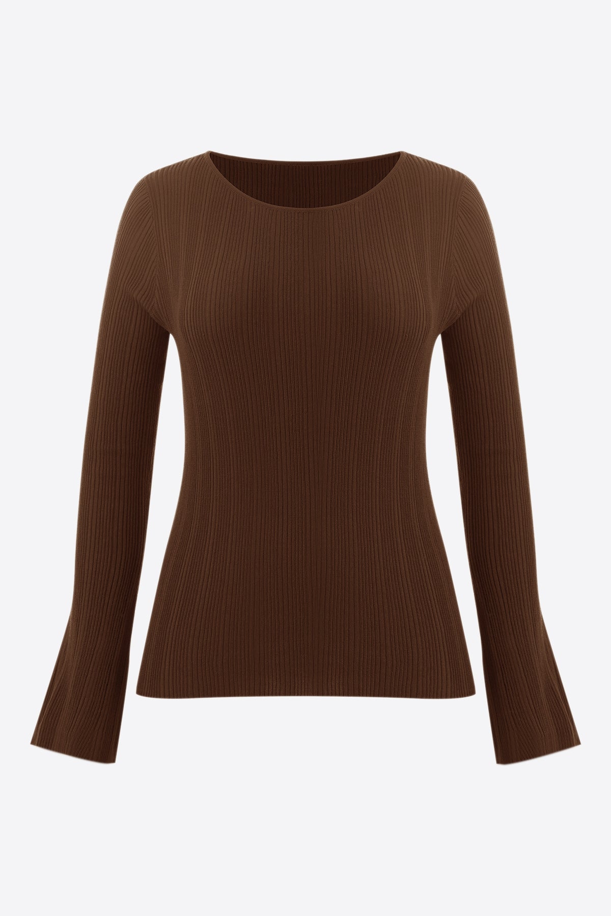 Womens Coffee Long Sleeve Knit Tops | CicyBell