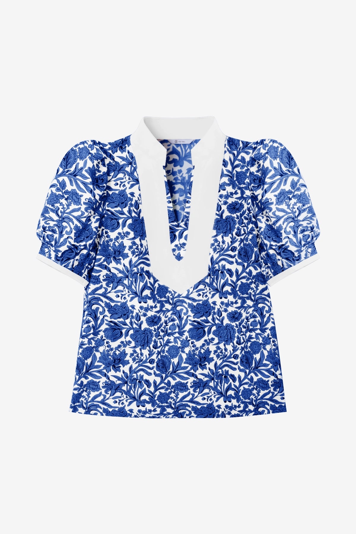 Womens Dark Blue Puff Sleeve Blouses | CicyBell