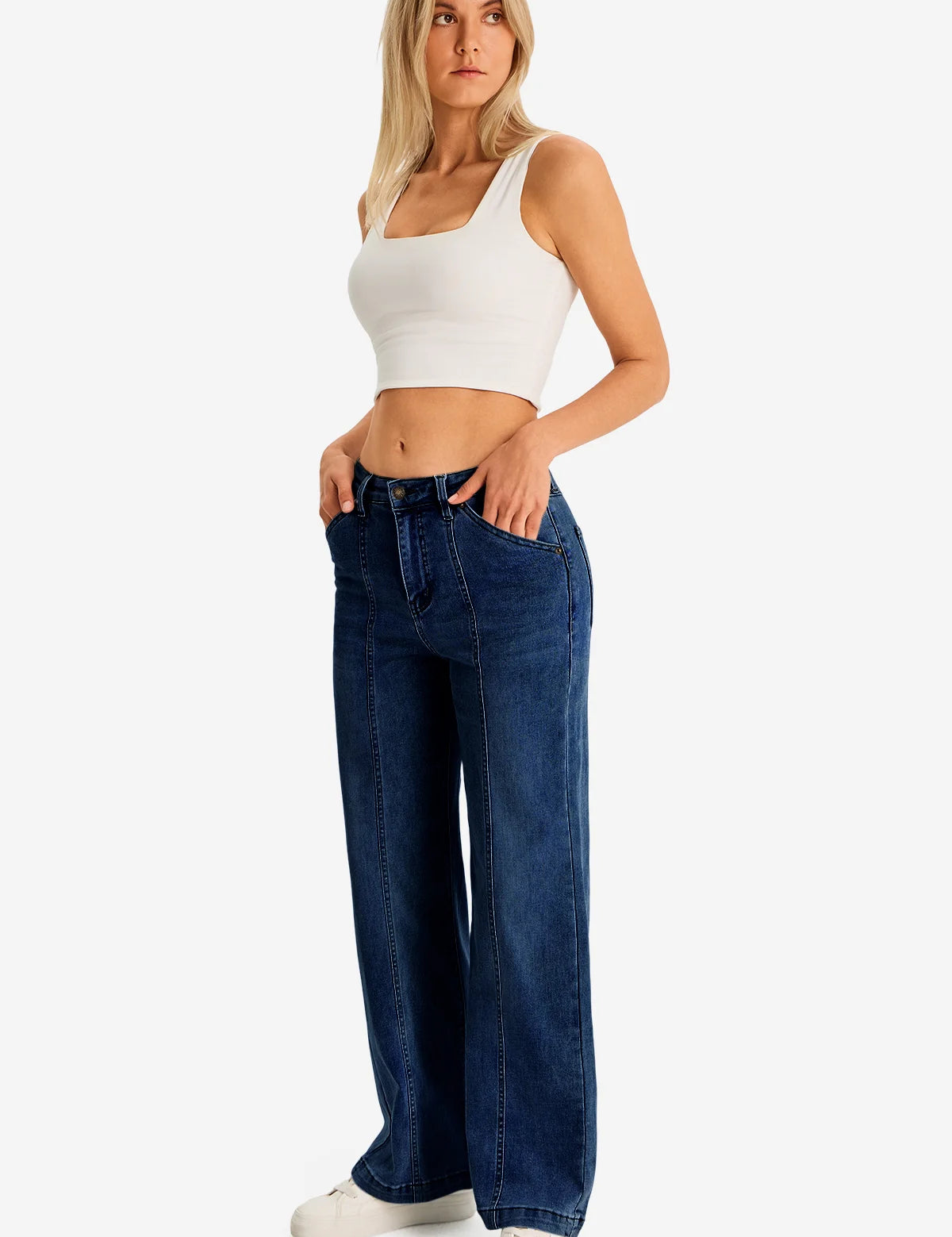 Womens DarkBlue Baggy Fit Jeans