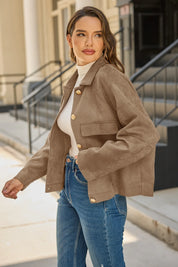 Womens Dark Brown Faux Suede Leather Jacket 2