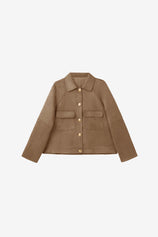 Womens Dark Brown Faux Suede Leather Jacket | CicyBell