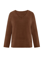 Womens Dark Brown Long Sleeve T Shirts 3