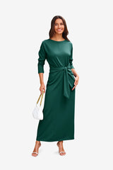 Womens Dark Green Long Sleeve Maxi Dress | CicyBell