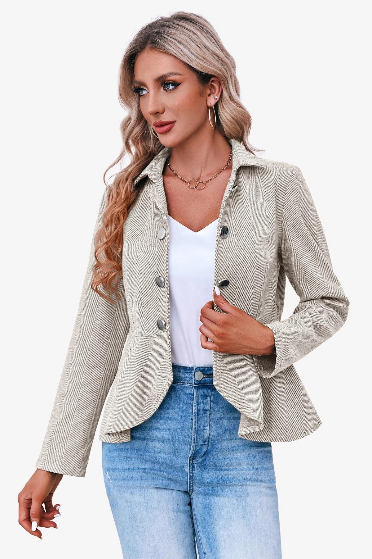 Women Dark Grey Elegant Blazer 1