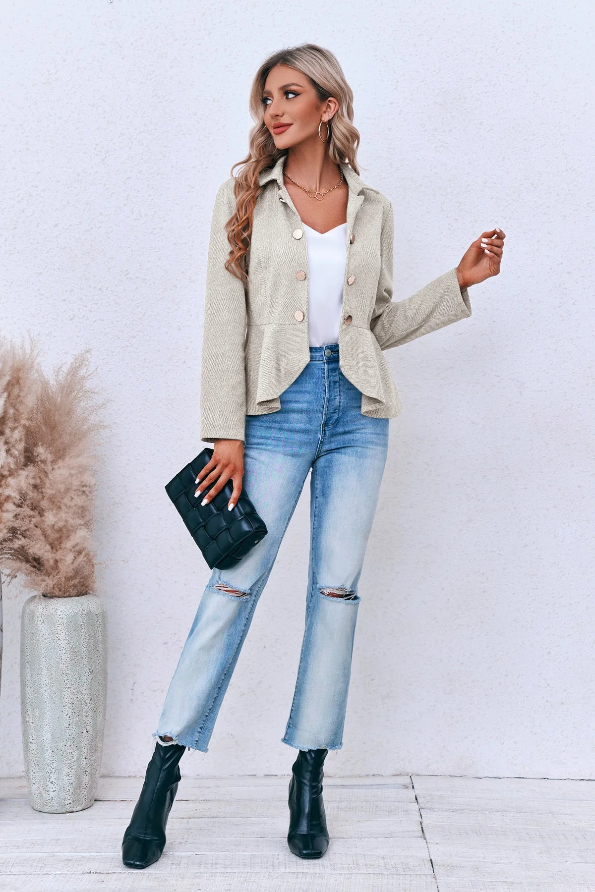 Women Dark Grey Elegant Blazer 2