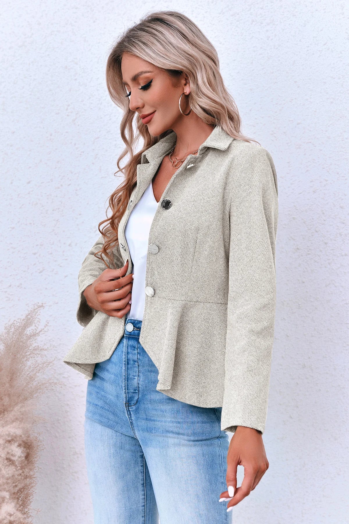 Women Dark Grey Elegant Blazer 3