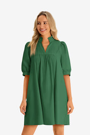 Womens Deep Green V Neck Dress 2