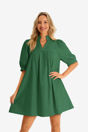 Womens Deep Green V Neck Dress 3