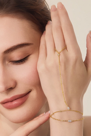 Womens Finger Ring Slave Dainty Bracelets 2