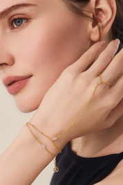 Womens Finger Ring Slave Dainty Bracelets 3