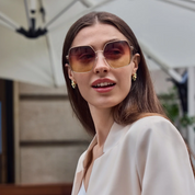 Womens Gold Flower Earrings 2