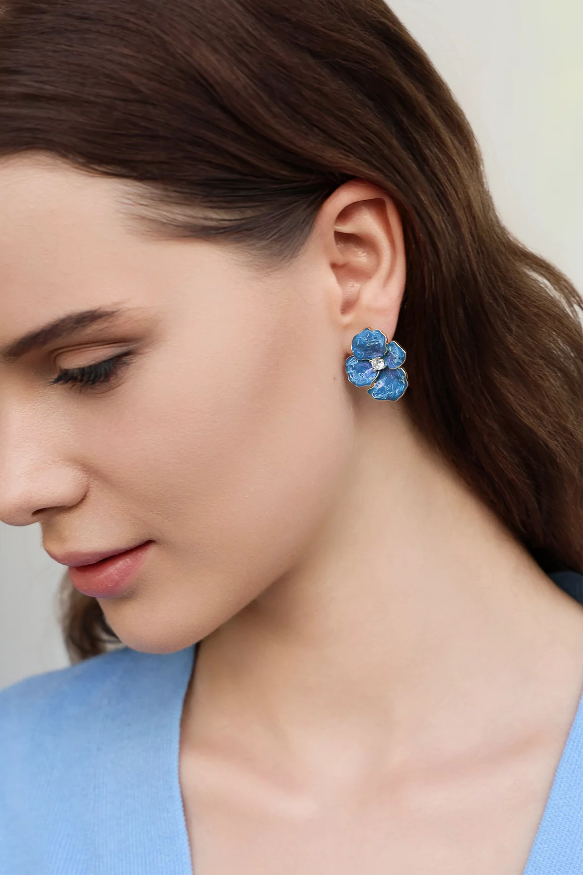 Womens Gold Flower Earrings 2