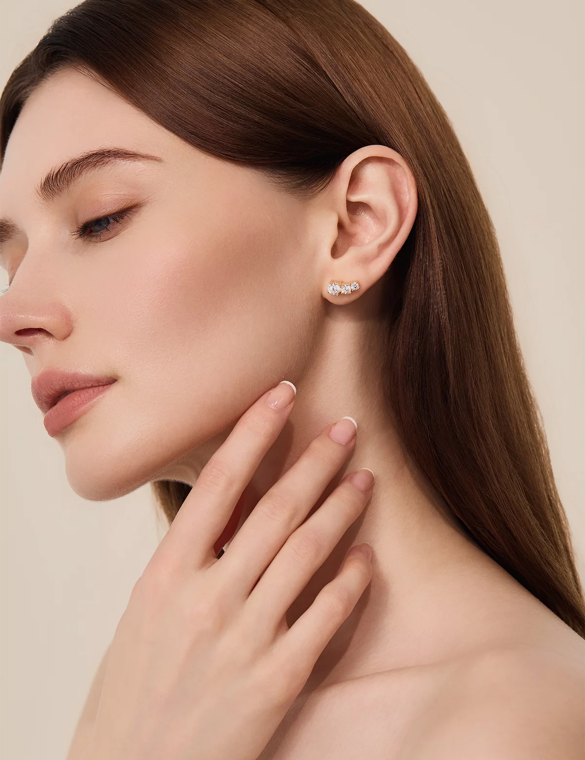 Womens Gold 18k Gold Plated Stud Earrings 2