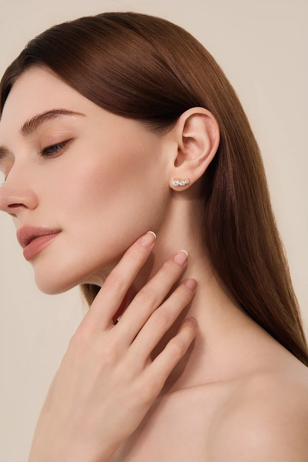 Womens Gold 18k Gold Plated Stud Earrings 2