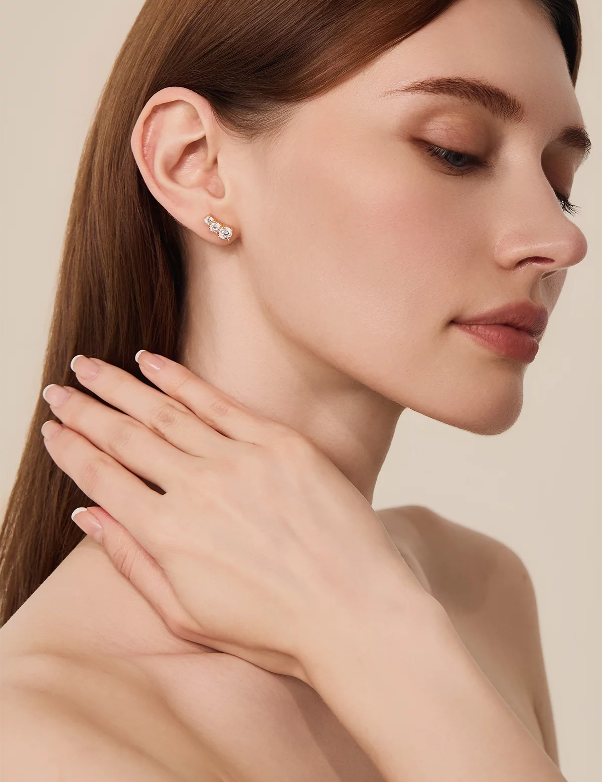 Womens Gold 18k Gold Plated Stud Earrings 3