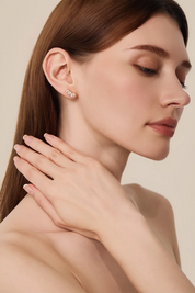 Womens Gold 18k Gold Plated Stud Earrings 3