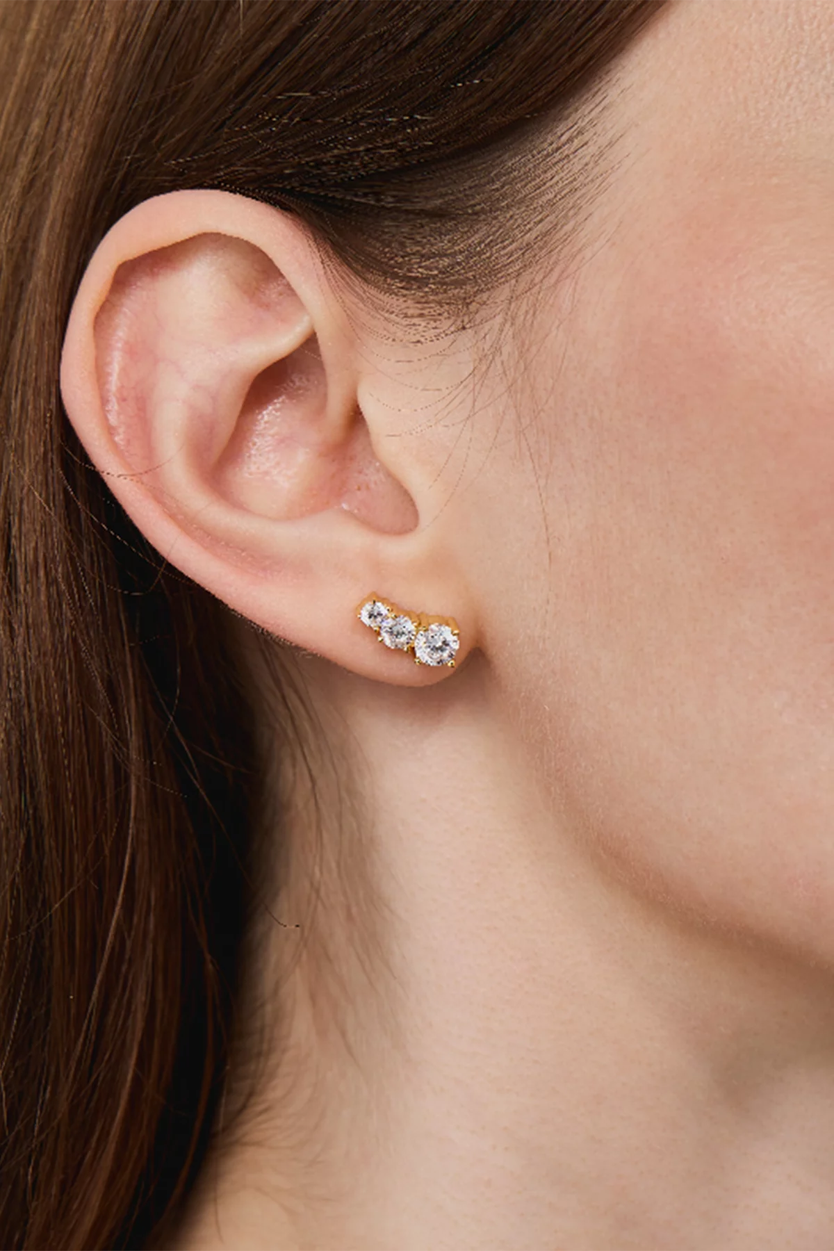 Womens Gold 18k Gold Plated Stud Earrings | CicyBell