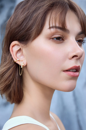 Womens Gold Cross Stud Earrings 2