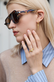 Womens Gold Skull Dangle Hoop Earrings 1