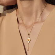 Gold Four Leaf Clover Pendant Necklace 1