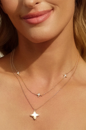 Womens Gold Four Point Star Necklace 2