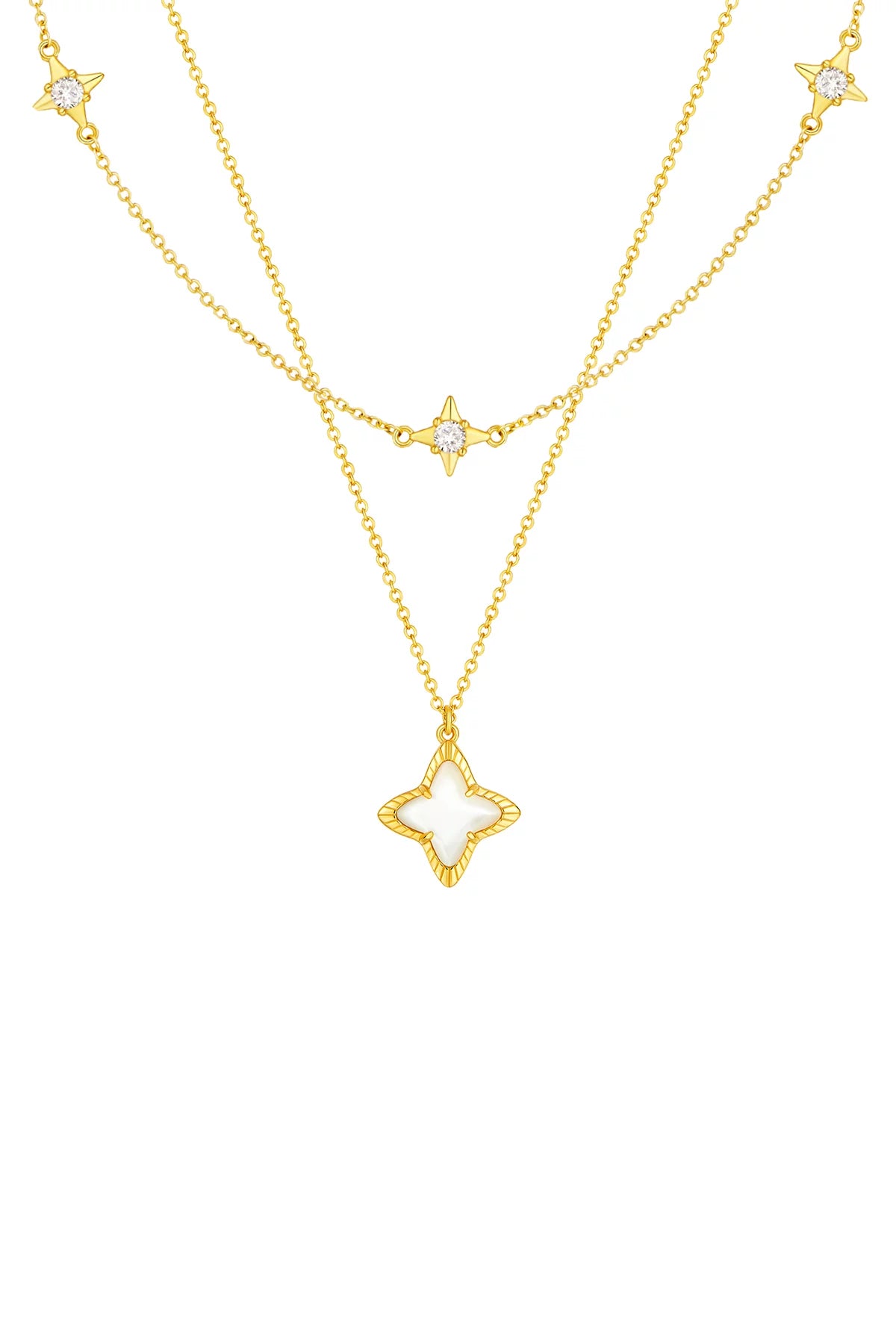 Womens Gold Four Point Star Necklace | CicyBell