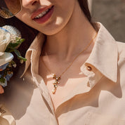 Cicy Bell Womens Floral Pendant Necklace