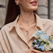 Cicy Bell Womens Floral Pendant Necklace